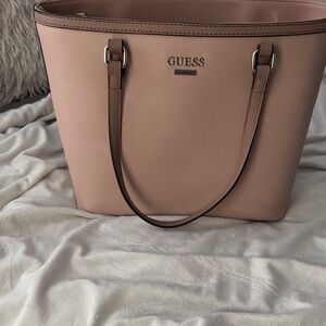 GUESS Blush Pink Tote with Dark Trim